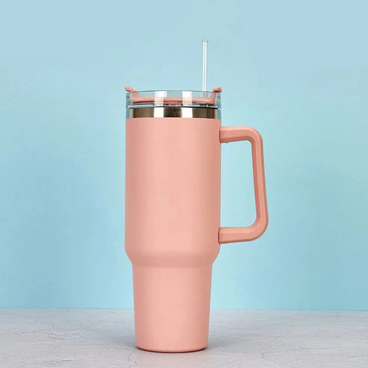 Hot Mugs Vacuum Flask With Handle Straw