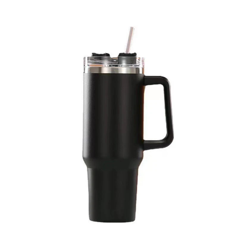 Hot Mugs Vacuum Flask With Handle Straw